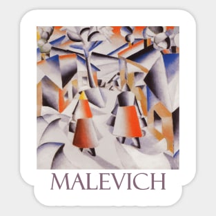 Morning in the Village after a Snowstorm by Kazimir Malevich Sticker